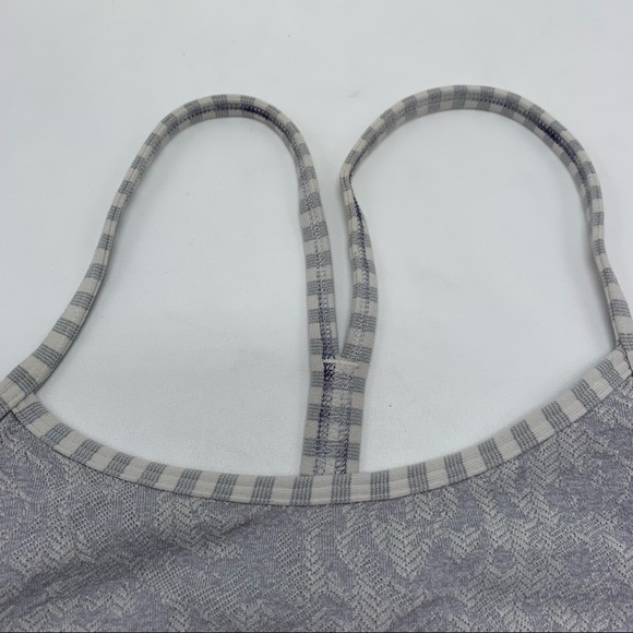 Lululemon Flow Y Grey with checkered straps Sports bra - Picture 4 of 9